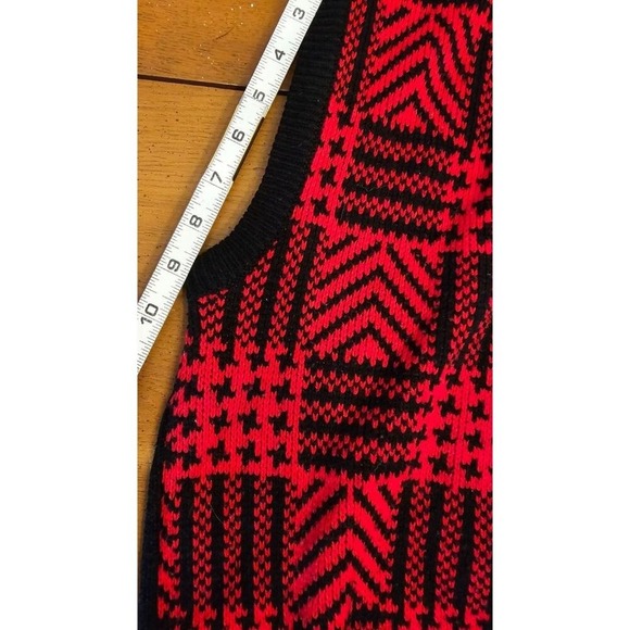 Vintage Alyssa Brooke Knit Vest Size Medium Red Geometric - Picture 6 of 7